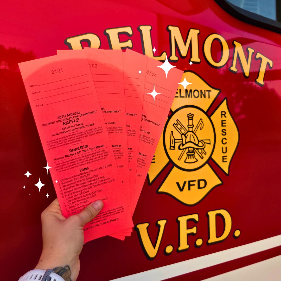 Belmont VFD 2026 Raffle Tickets Are Here!